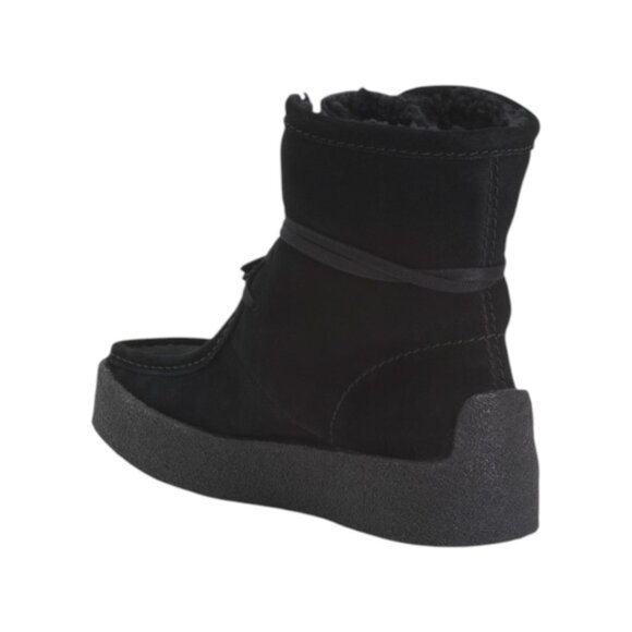 CLARKS Black Suede Wallabeecup Hi Lined Comfort Boots - Picture 2 of 3